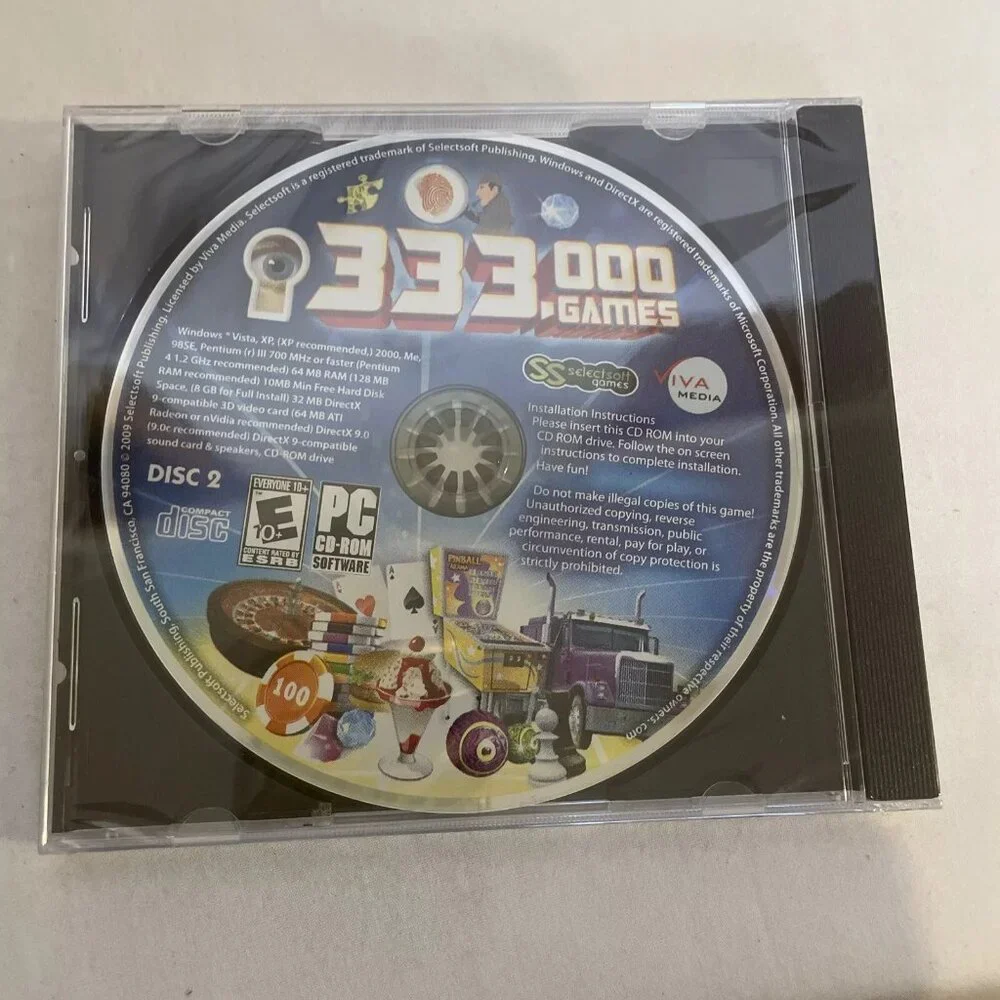 333,000 Games - PC - Video Game - New - 3 CDs For Computer Gaming 2000